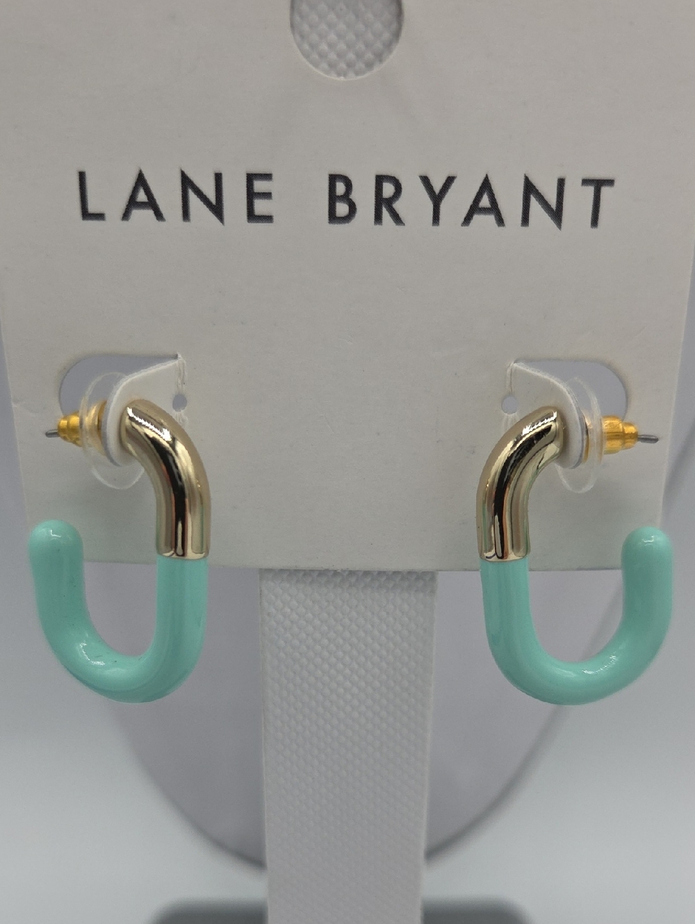 5 for $25! Lane Bryant Mint Green Gold TonenHoop Drop Earrings